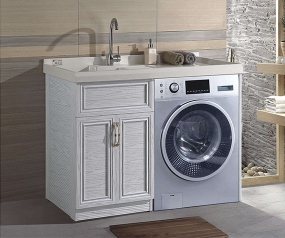 All aluminum laundry cabinet